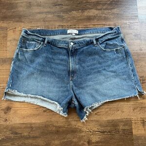 Abercrombie & Fitch Women's Denim Shorts 36 / 22 High Rise Mom Blue curve love